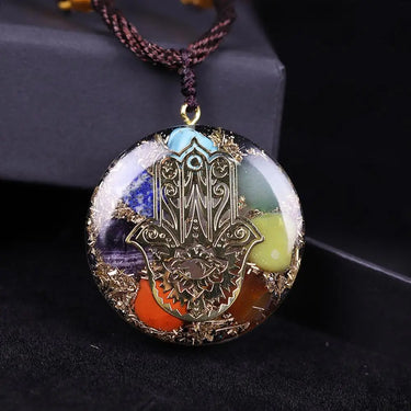 Lucky Hamsa Hand Orgonite Necklace-Your Soul Place
